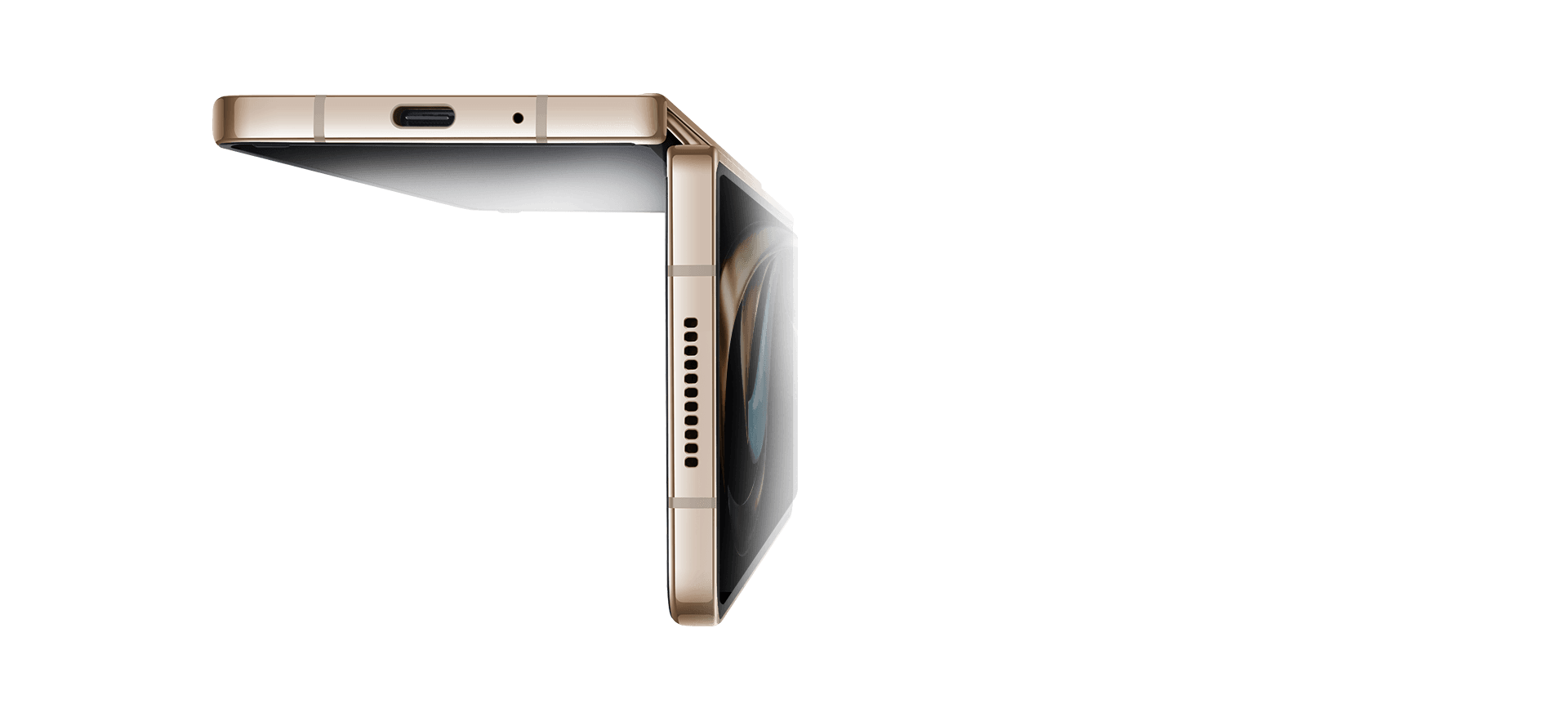 科技引导创新的理念 ，W系列传承了心系天下的设计理念，展现了三星品质与审美的平衡。开阔的金色边框与黑色陶瓷背板搭配，醒目分明、简洁大气。铰链外壳浅浮雕般的金属花纹与Samsung logo相映生辉，增添了装饰元素的同时，彰显了品牌的华美质感。流畅硬朗的轮廓设计突出了边框的张力，装甲铝材质的框架支撑，令三星W23兼顾尊贵与实用。